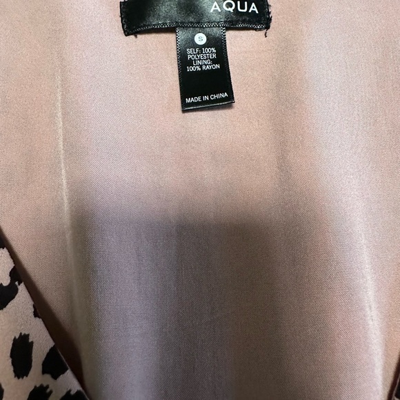 Aqua Pink Black Leopard Print Dress Small V Neck Short Sleeve A Line Pockets - Picture 5 of 12